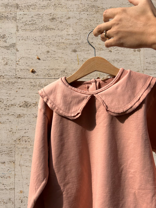 Marsala rose collar sweatshirt