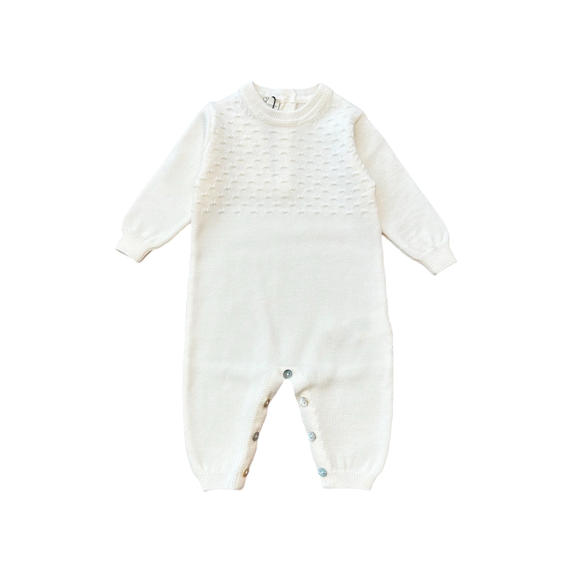 Tutina neonato lana merino panna 