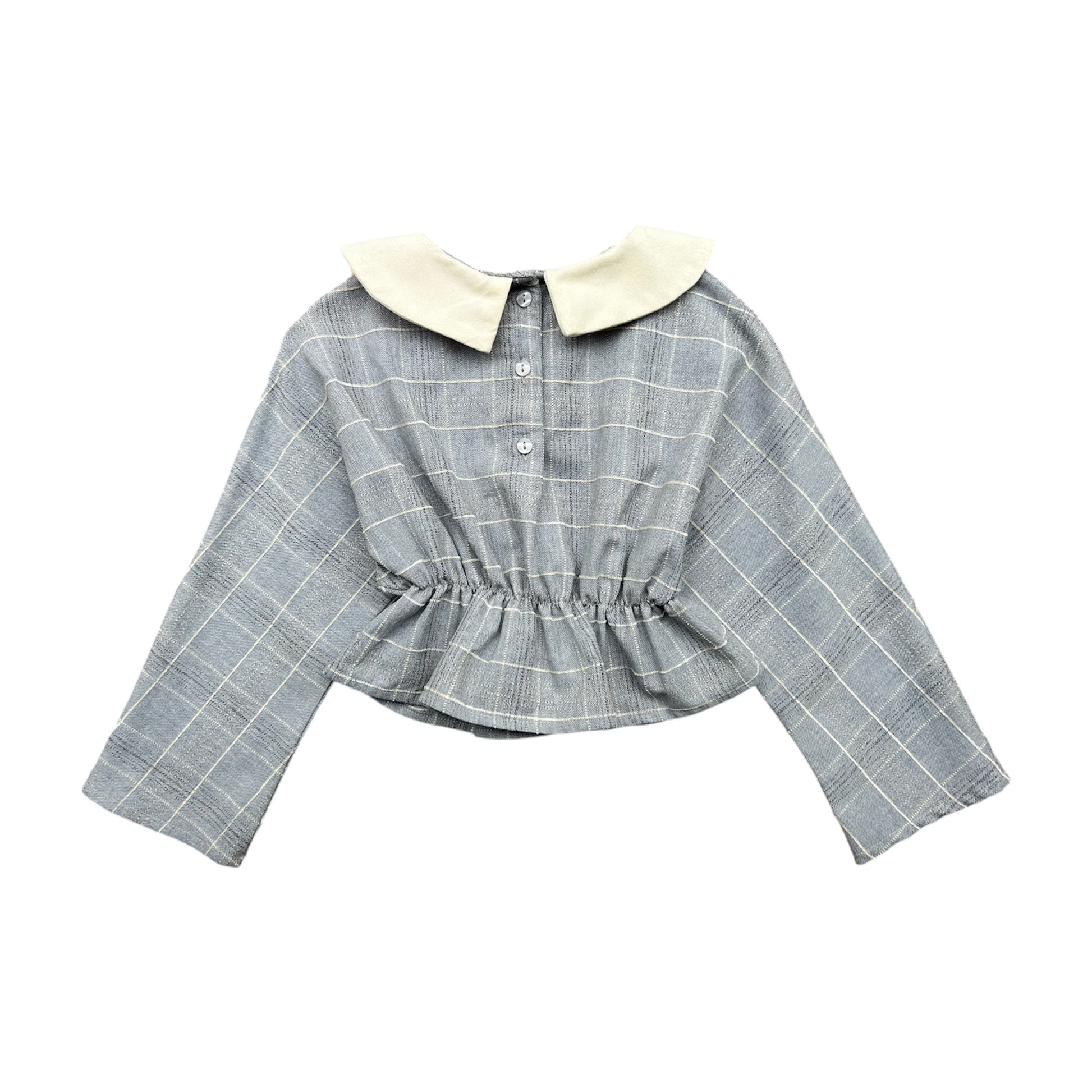 Blusa bambina a quadri giro quadro