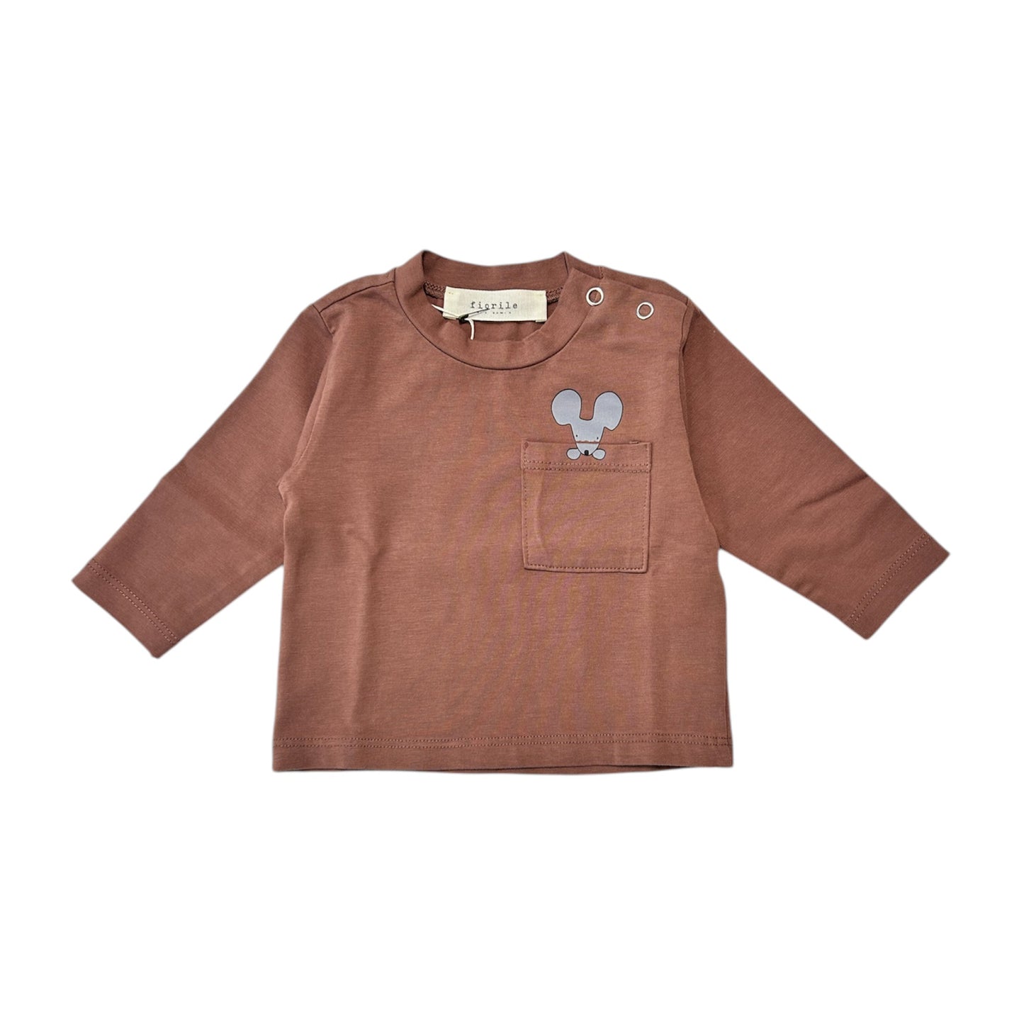 Maglietta baby cognac stampa Topino