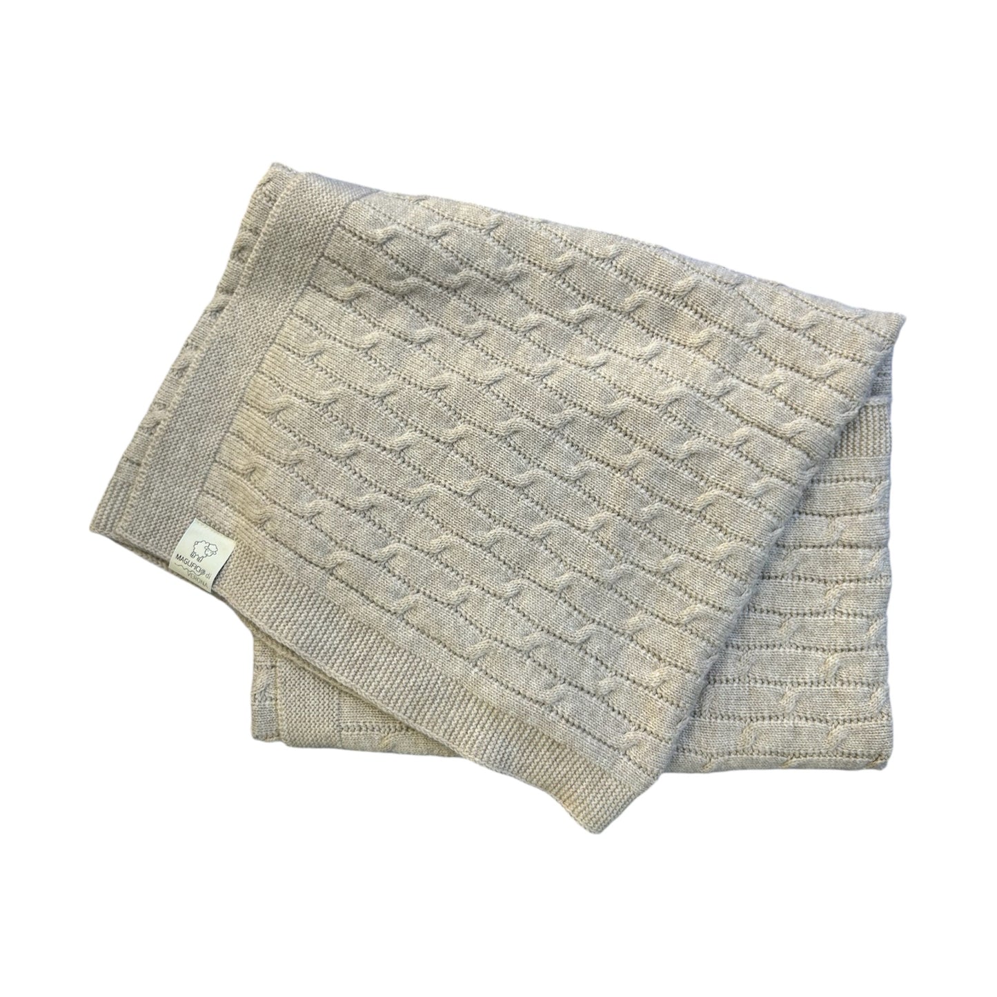 Coperta lana neonato tortora 