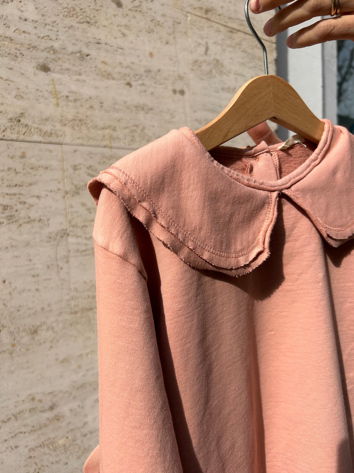 Marsala rose collar sweatshirt