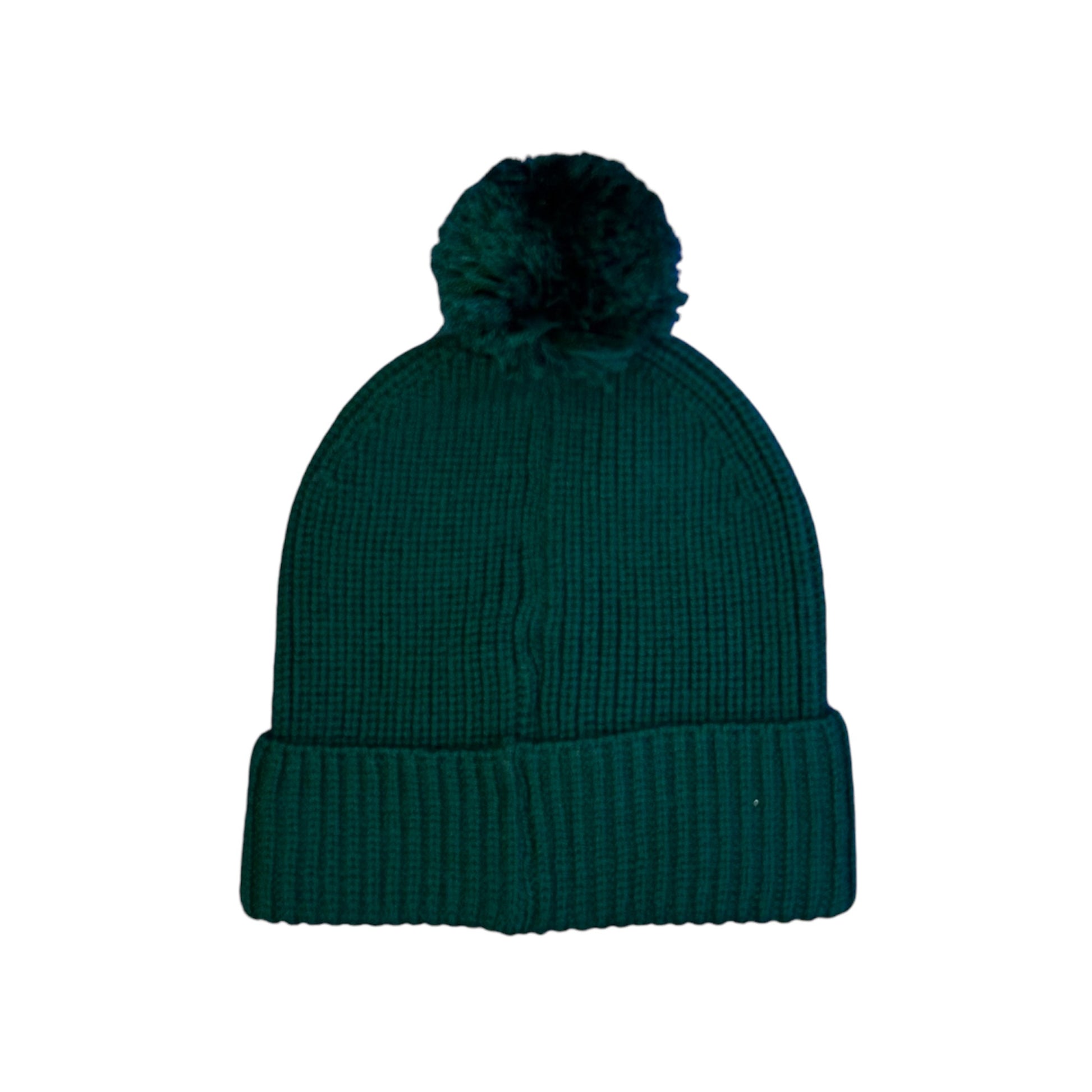 Cuffia verde pompon lana bambino