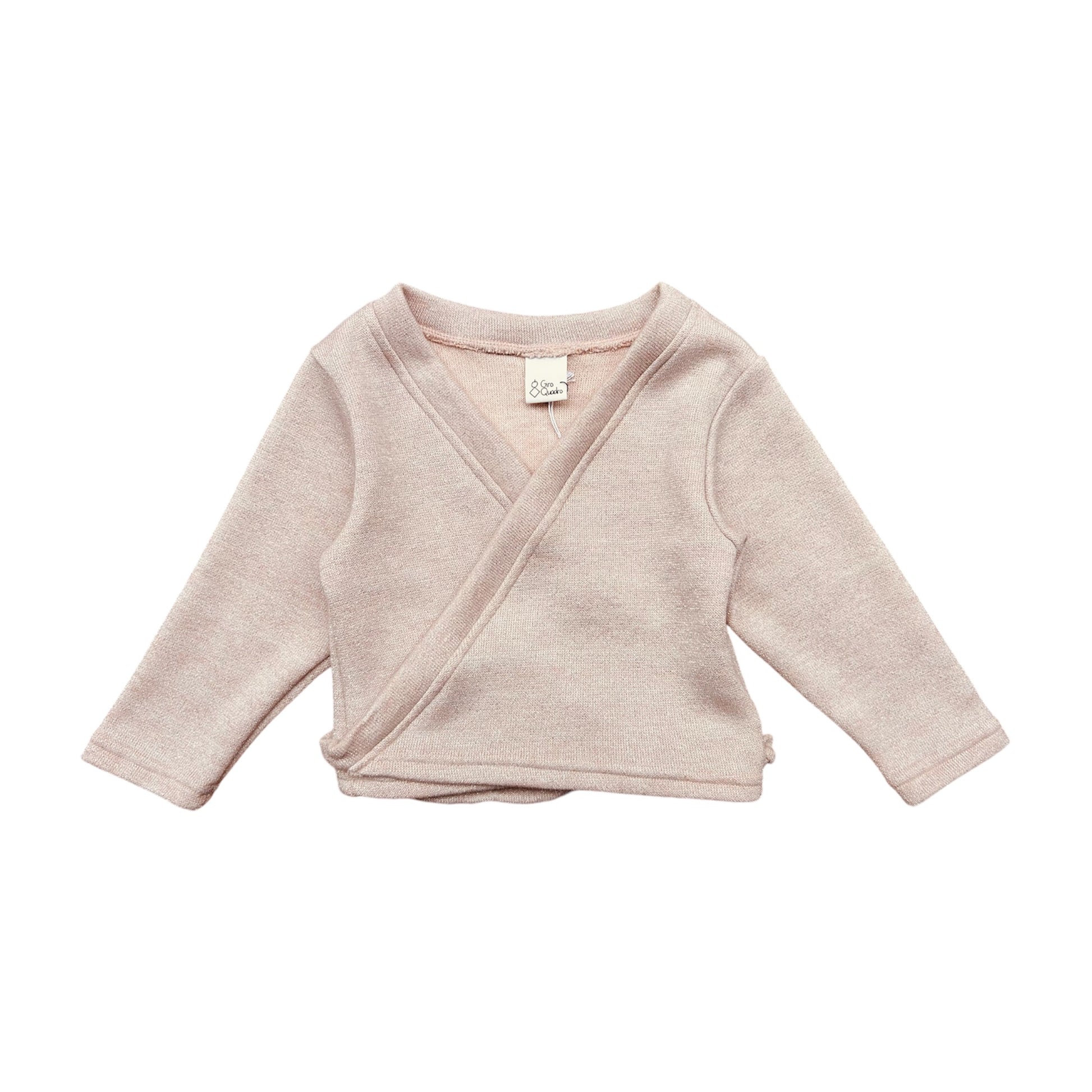 Cardigan scaldacuore rosa bambina giro quadro 