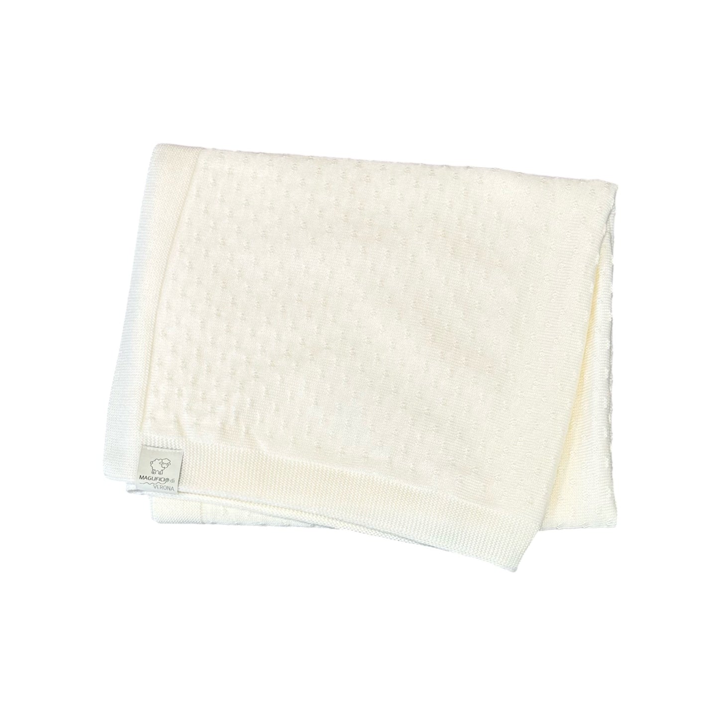 Coperta neonato lana panna 