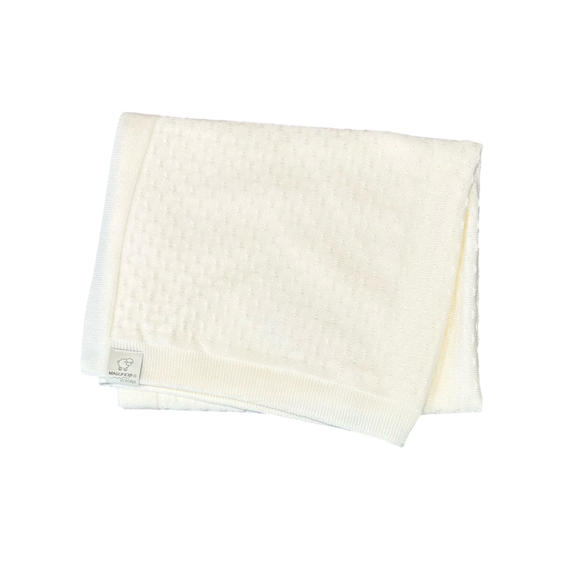 Coperta neonato lana panna 