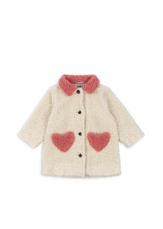 Cappotto teddy Calin, tasche cuori