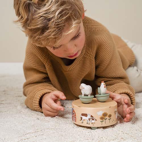 Boîte à musique en bois Little Farm