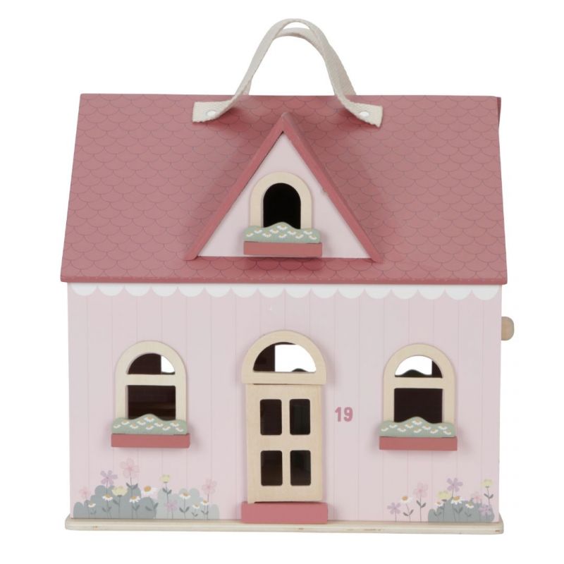 Portable wooden dollhouse