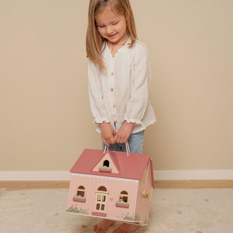 Portable wooden dollhouse