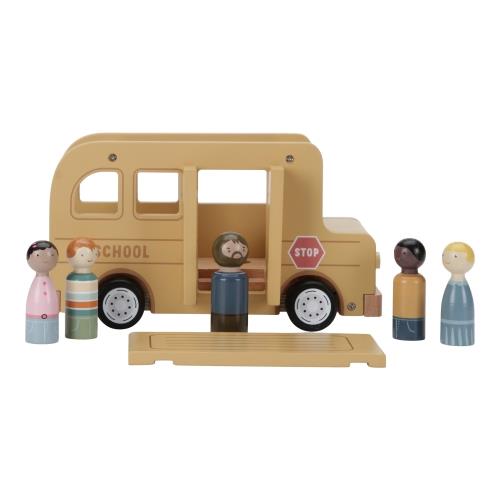 Autobus scolaire en bois avec personnages