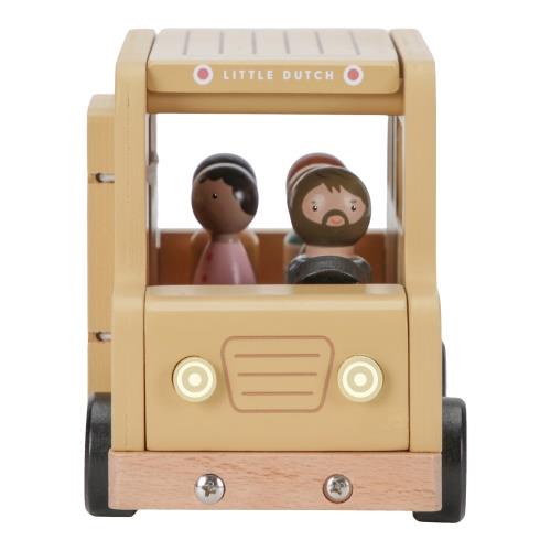 Autobus scolaire en bois avec personnages