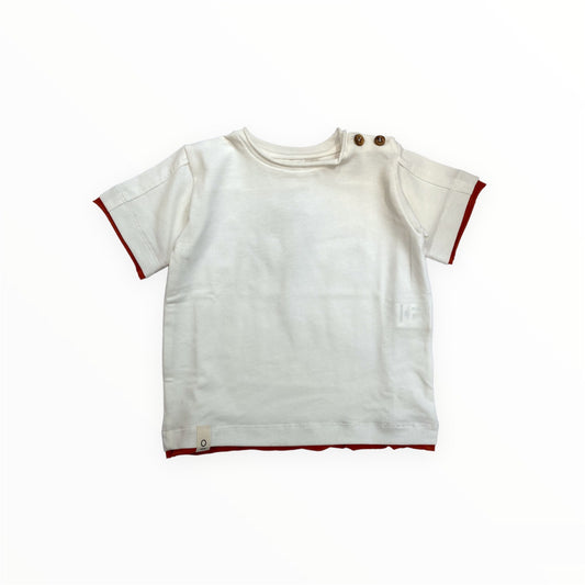 Cream/pimento red T-shirt