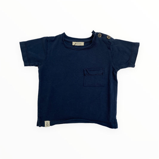 Navy blue pocket T-shirt, organic cotton