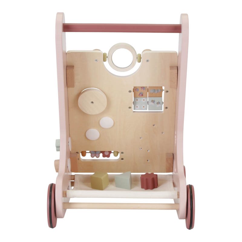 Flower&amp;Butterfly multi-activity wooden first steps trolley